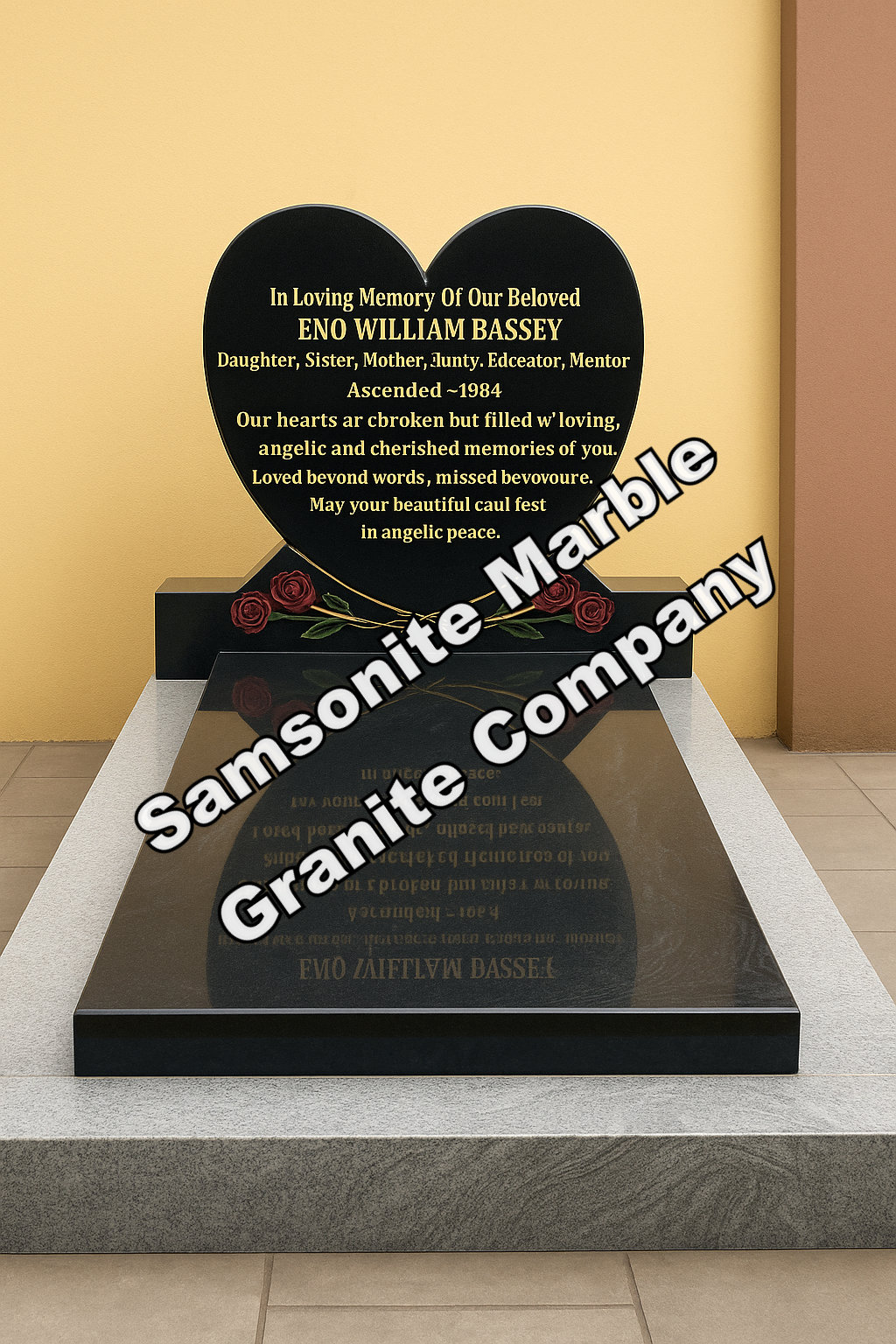 Grave Tomb Stone with Heart Head